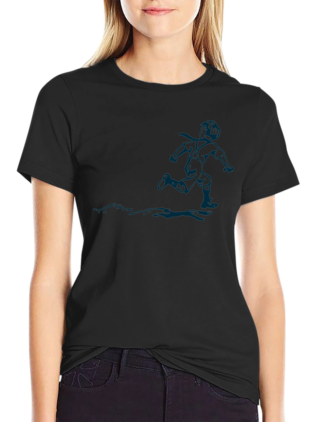 Mens Black T-Shirt with Graphic Print
