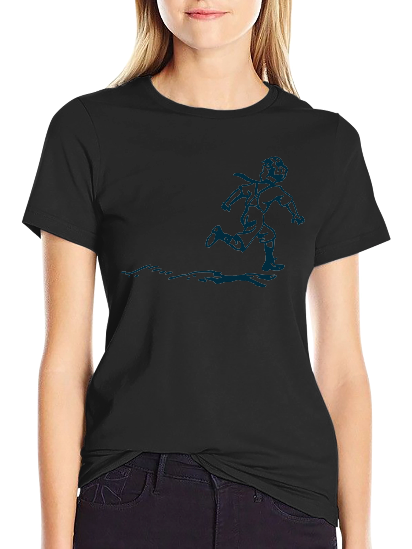 Mens Black T-Shirt with Graphic Print