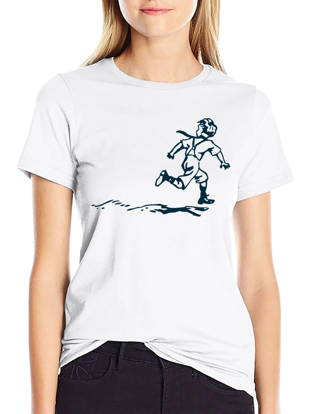 Mens Black T-Shirt with Graphic Print