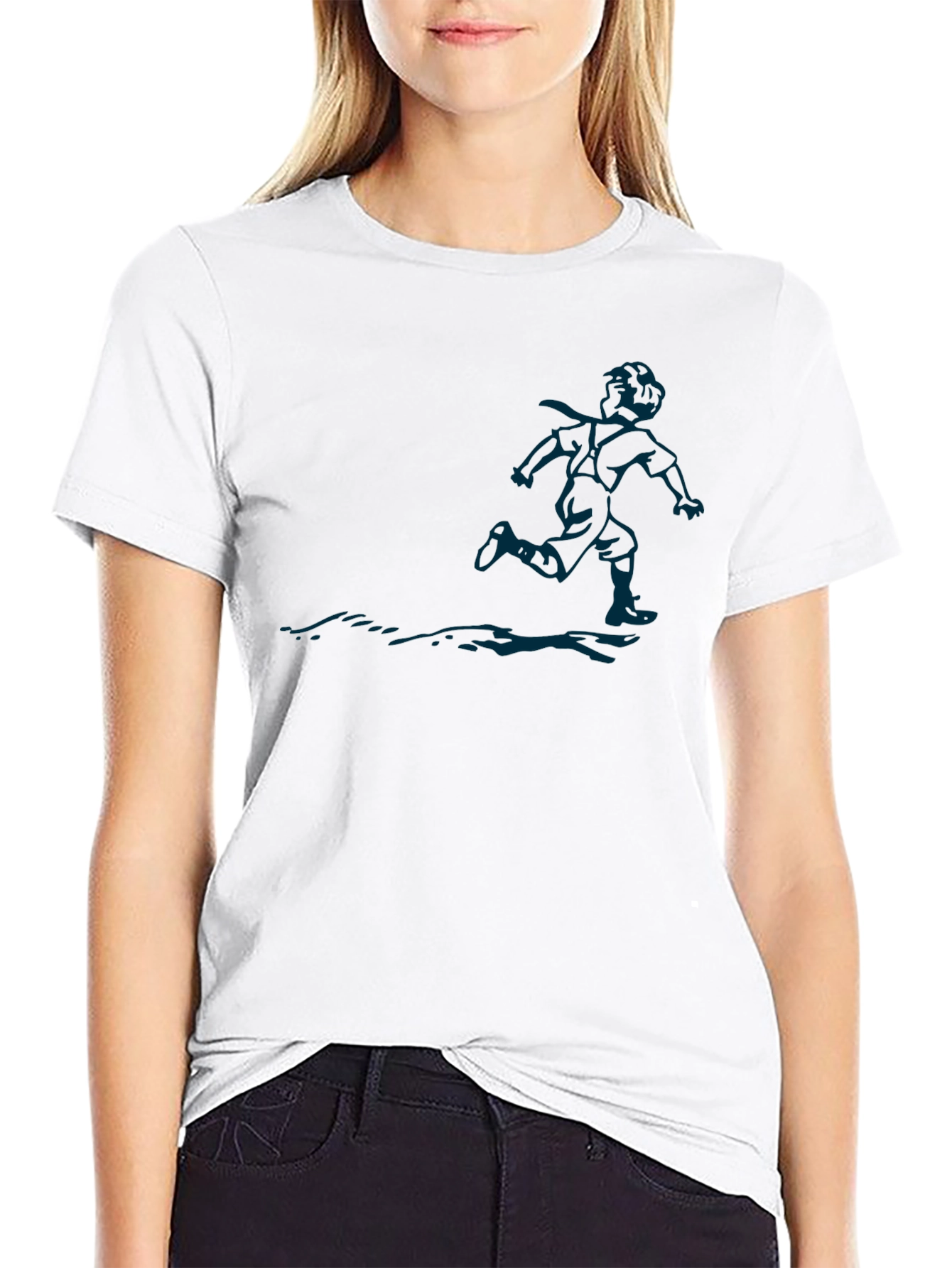 Mens Black T-Shirt with Graphic Print
