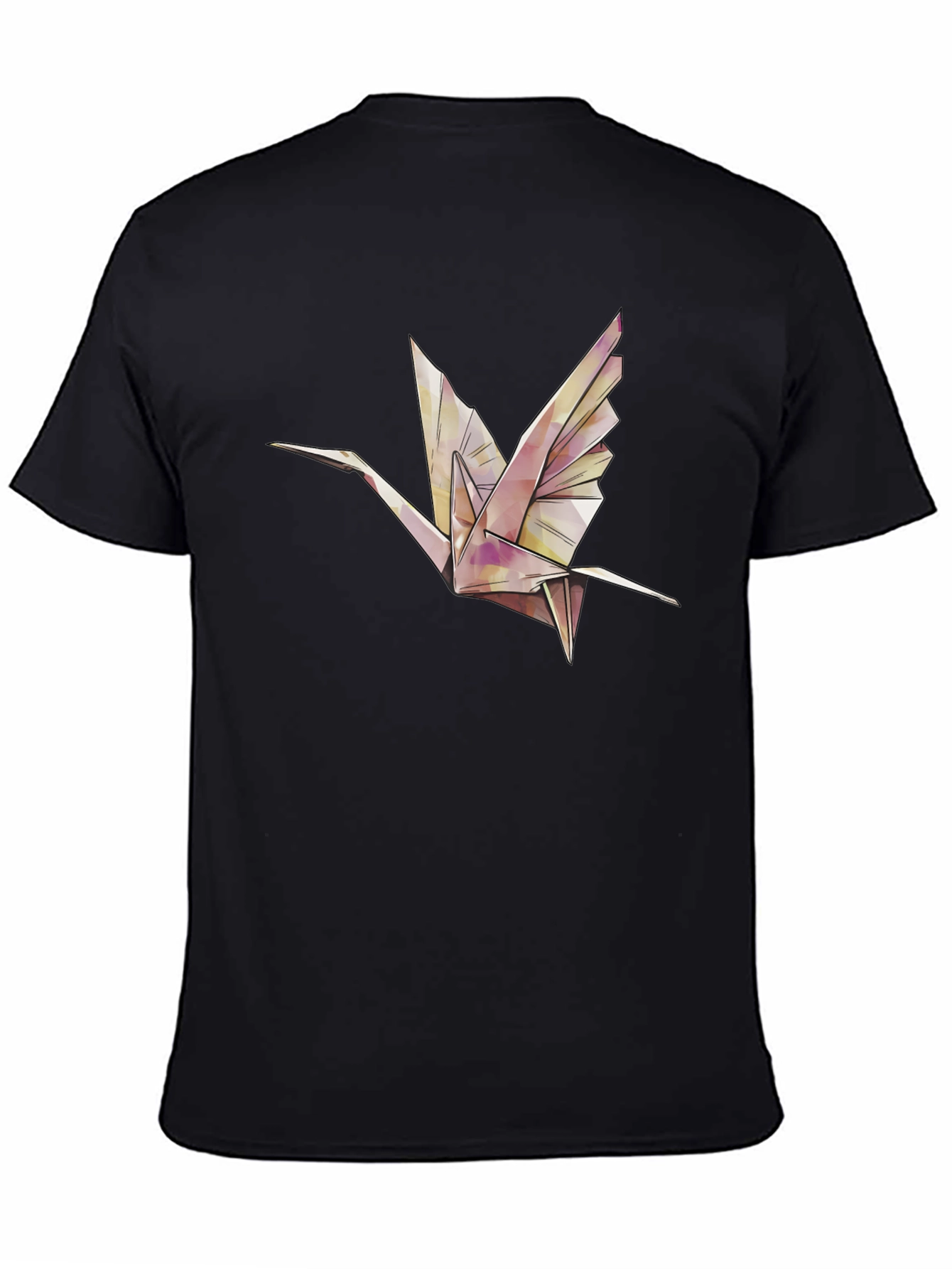 Origami Crane Graphic Tee - Stylish Black T-Shirt
