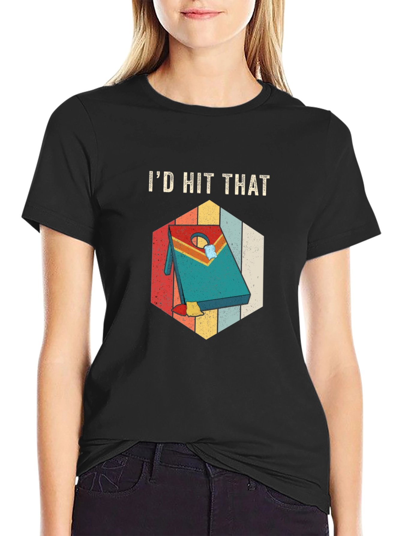 Id Hit That Cornhole T-Shirt Funny Cornhole Tee