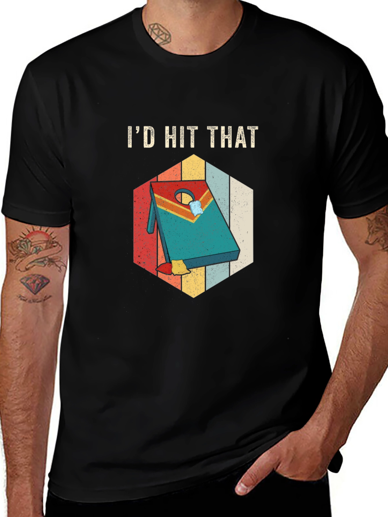 Id Hit That Cornhole T-Shirt Funny Cornhole Tee