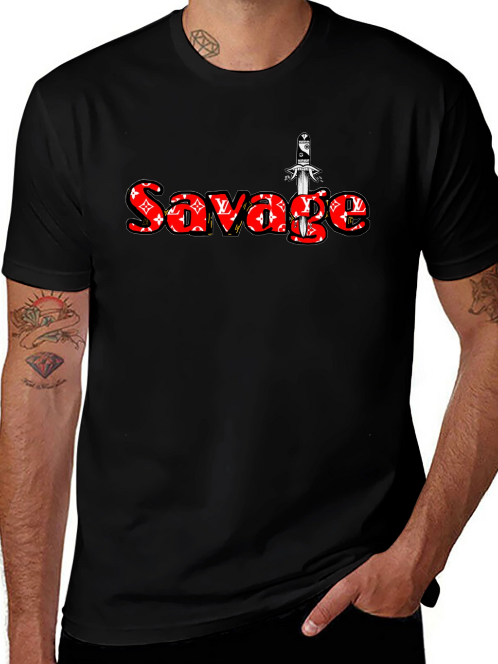 Savage Graphic Print Black T-Shirt