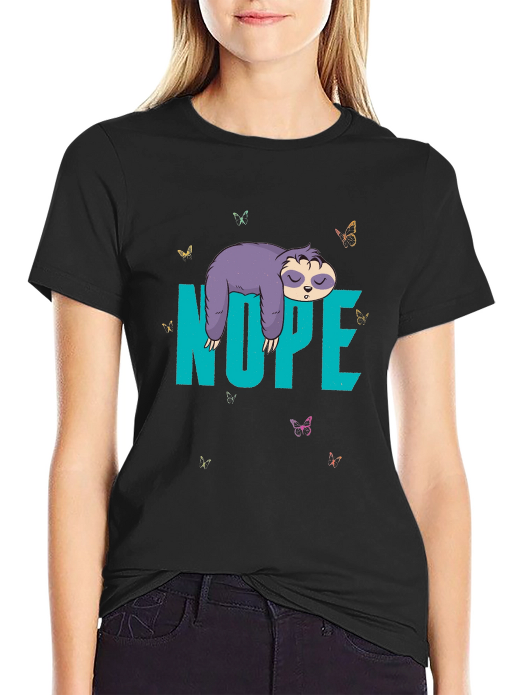 Sloth Nope Graphic Tee - Funny Lazy Animal T-Shirt