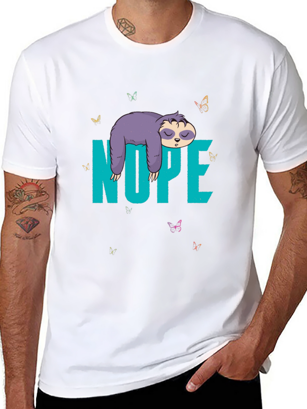 Sloth Nope Graphic Tee - Funny Lazy Animal T-Shirt