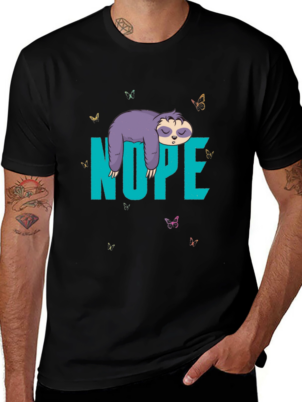 Sloth Nope Graphic Tee - Funny Lazy Animal T-Shirt