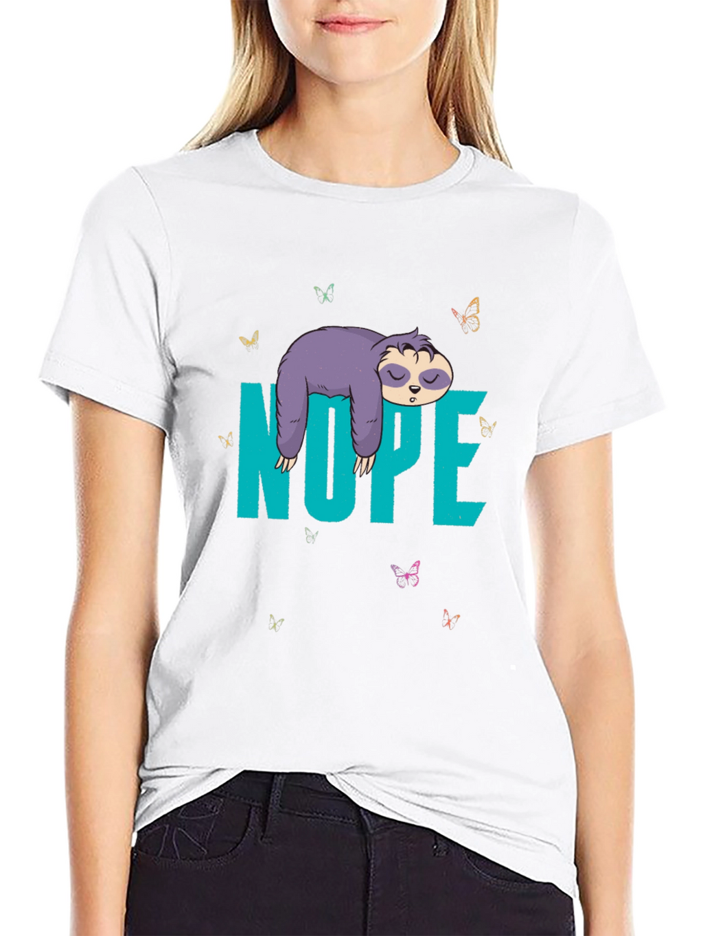 Sloth Nope Graphic Tee - Funny Lazy Animal T-Shirt