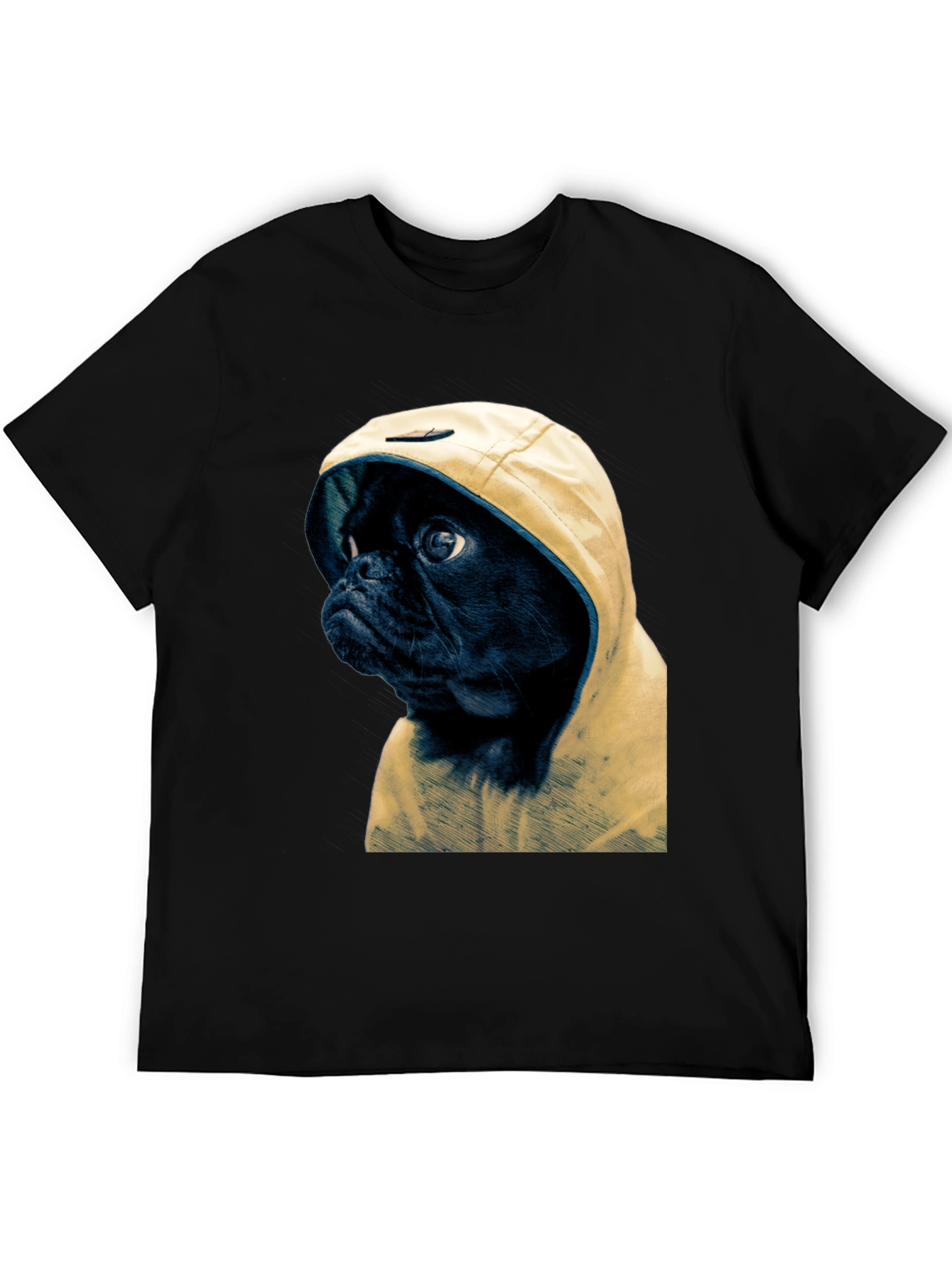 Pug in Hoodie Graphic Tee - Unique Pet Lover T-Shirt