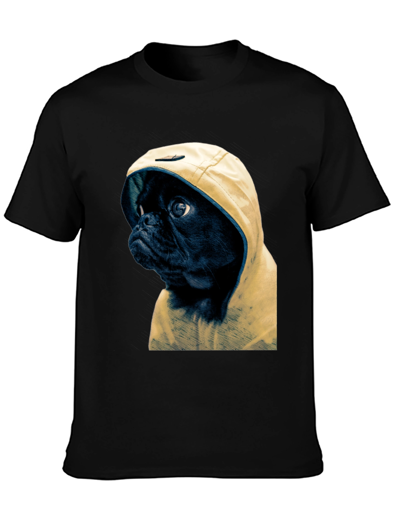 Pug in Hoodie Graphic Tee - Unique Pet Lover T-Shirt