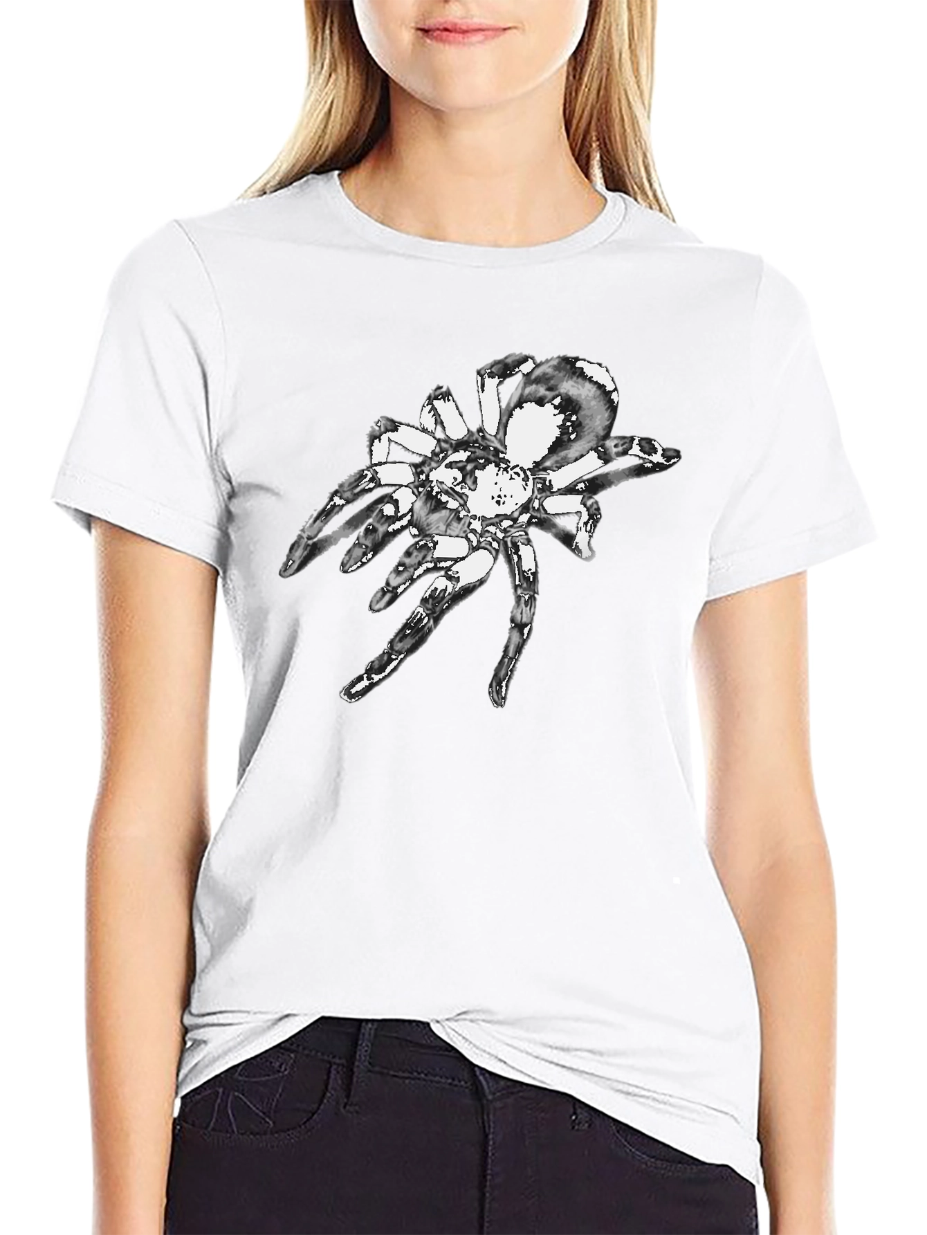 Black T-Shirt with Spider Graphic