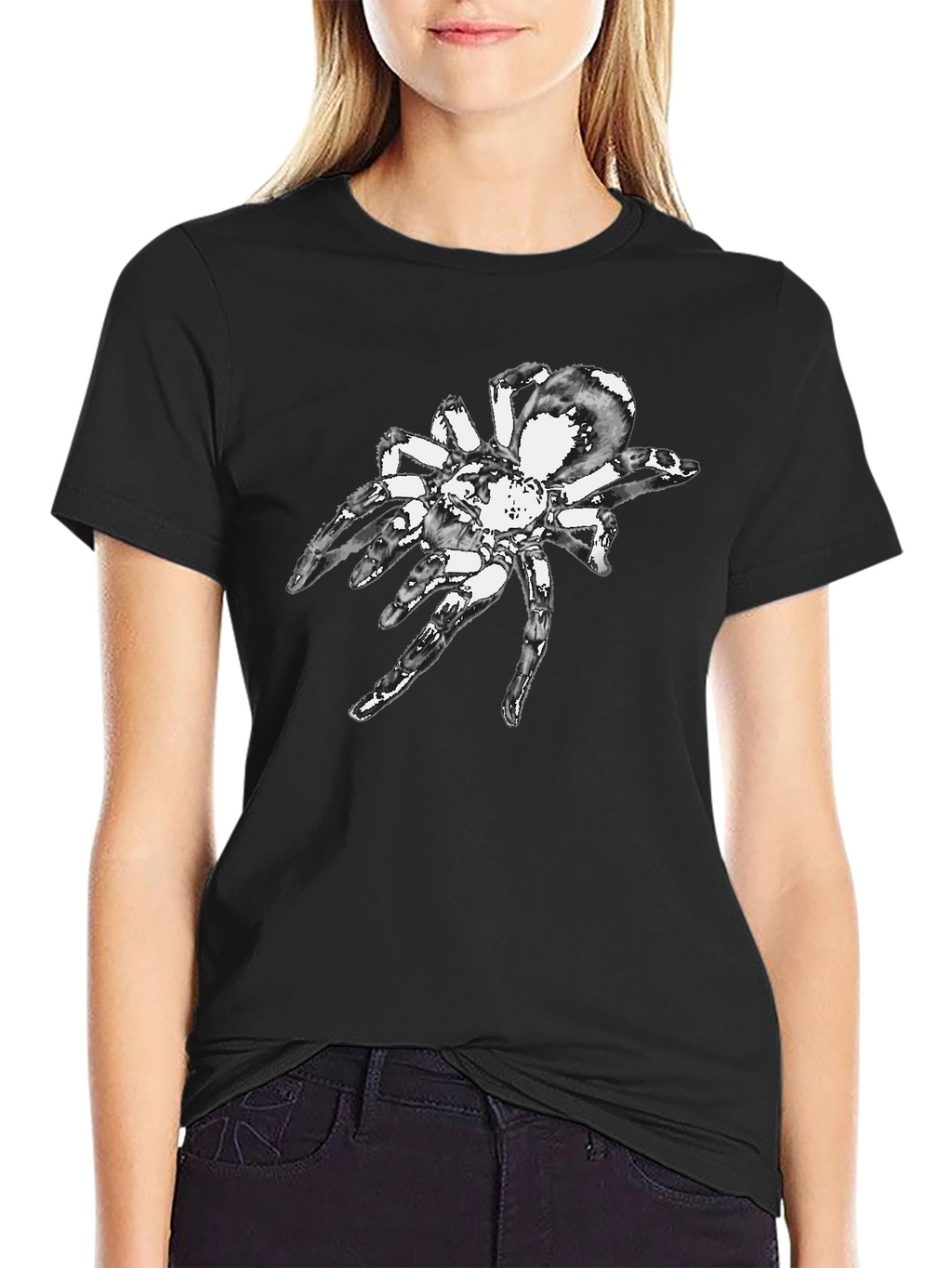 Black T-Shirt with Spider Graphic