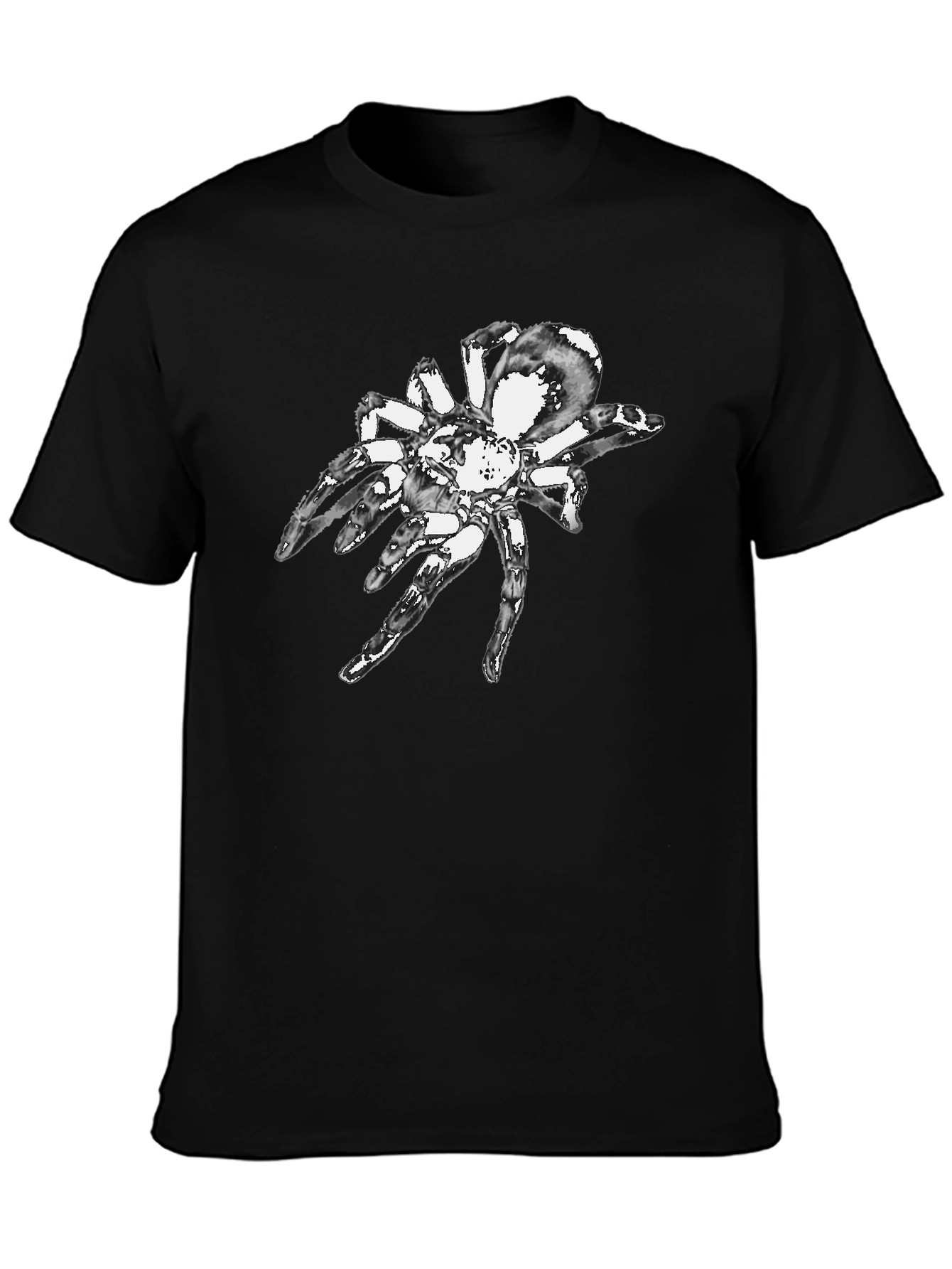 Black T-Shirt with Spider Graphic