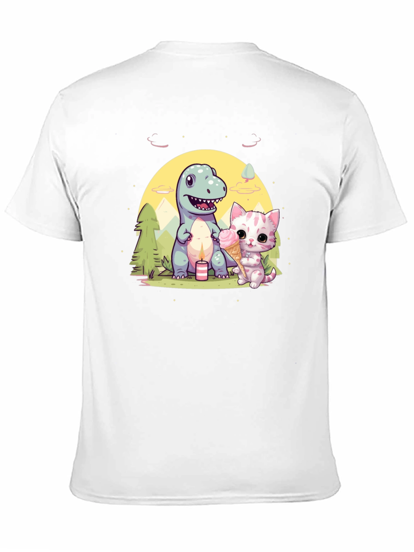 Dino & Kitty Ice Cream T-Shirt