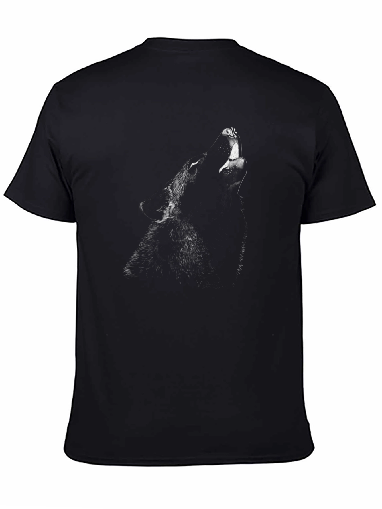 Black Wolf Graphic Tee - Mens Short Sleeve Shirt