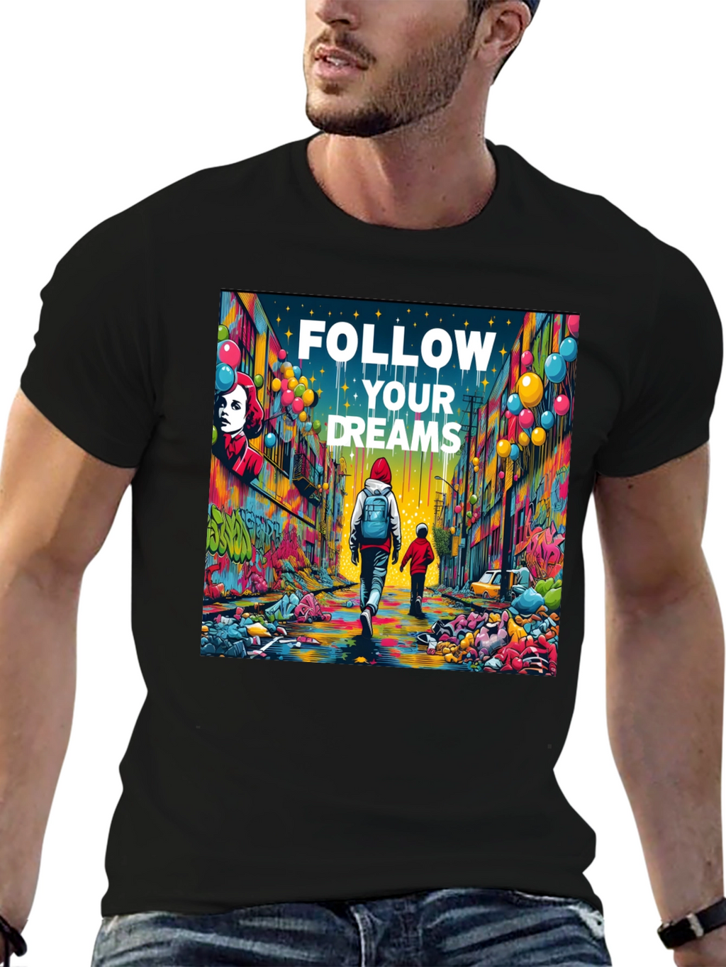 Follow Your Dreams Graphic T-Shirt - Inspiring Design