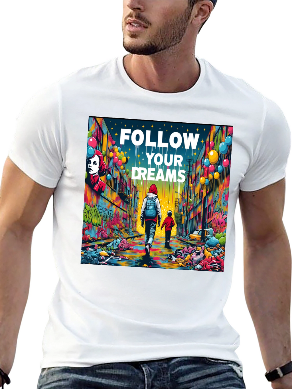 Follow Your Dreams Graphic T-Shirt - Inspiring Design