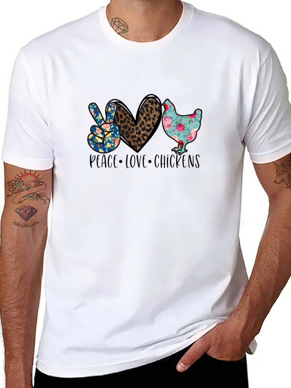 Peace Love Chickens Graphic T-Shirt