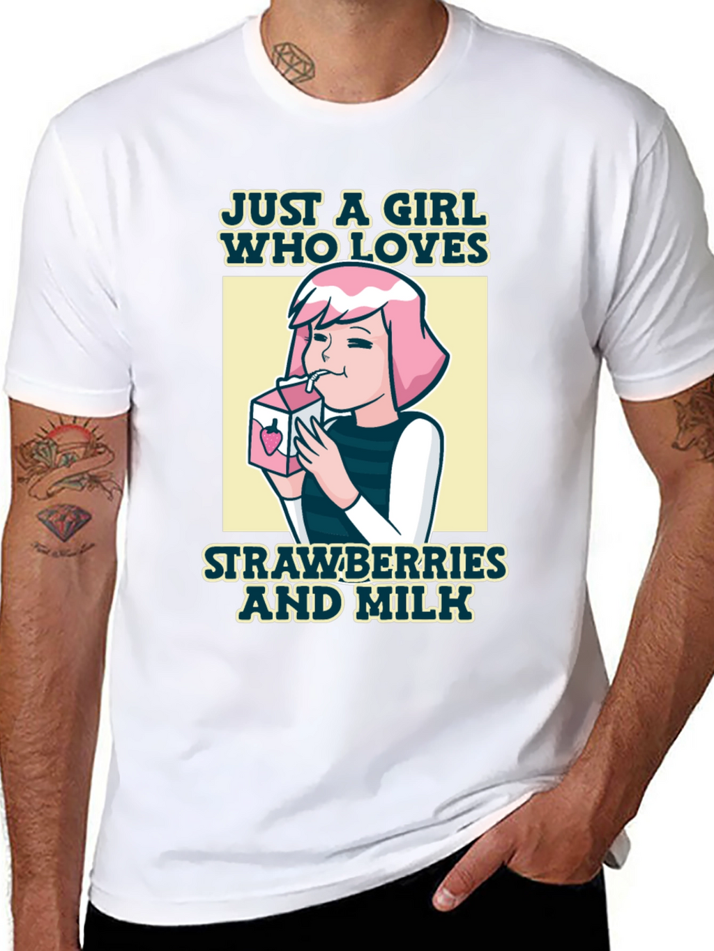 Just a Girl Who Loves Strawberries and Milk T-Shirt