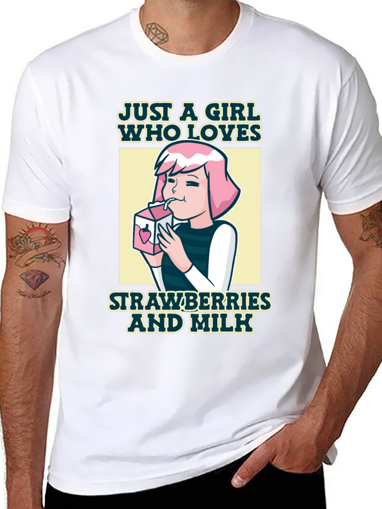 Just a Girl Who Loves Strawberries and Milk T-Shirt