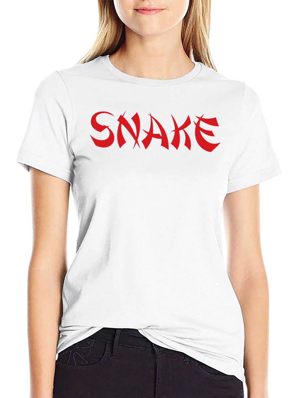 Bold Snake Graphic Tee - Black Cotton Blend
