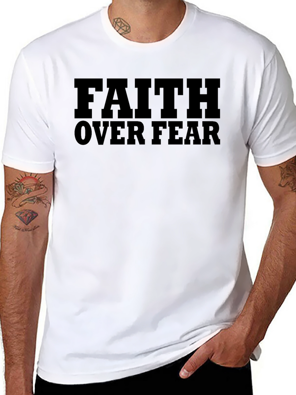 Faith Over Fear Graphic T-Shirt - Religious Apparel