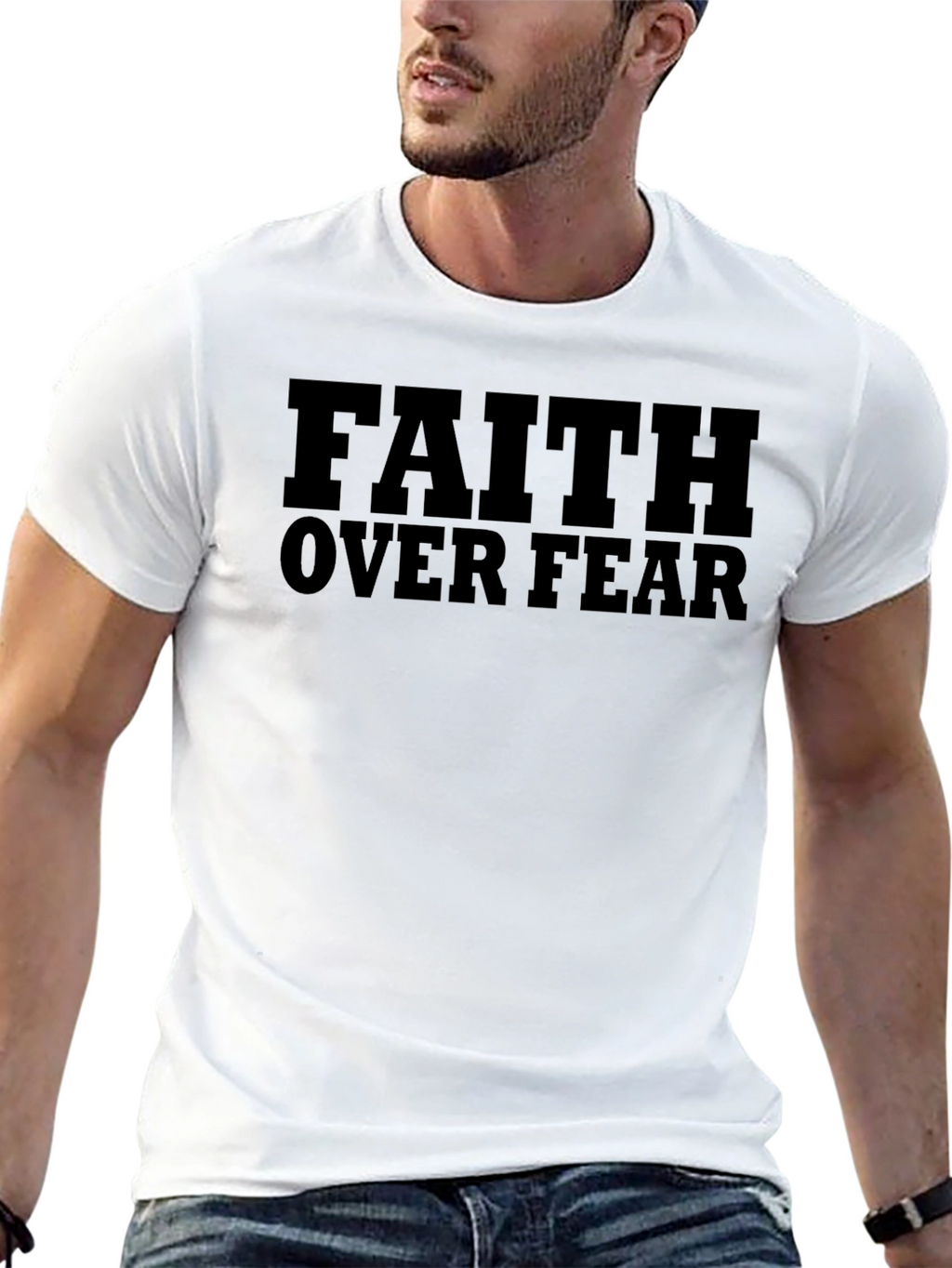 Faith Over Fear Graphic T-Shirt - Religious Apparel