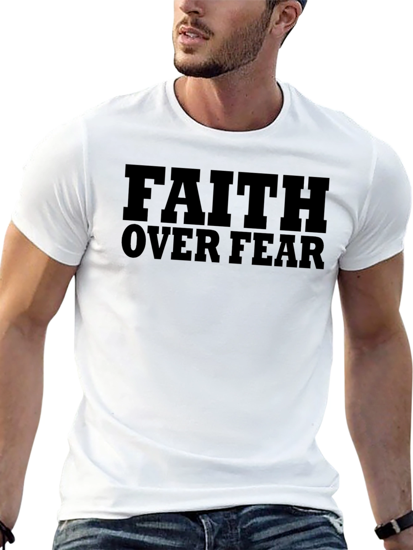 Faith Over Fear Graphic T-Shirt - Religious Apparel