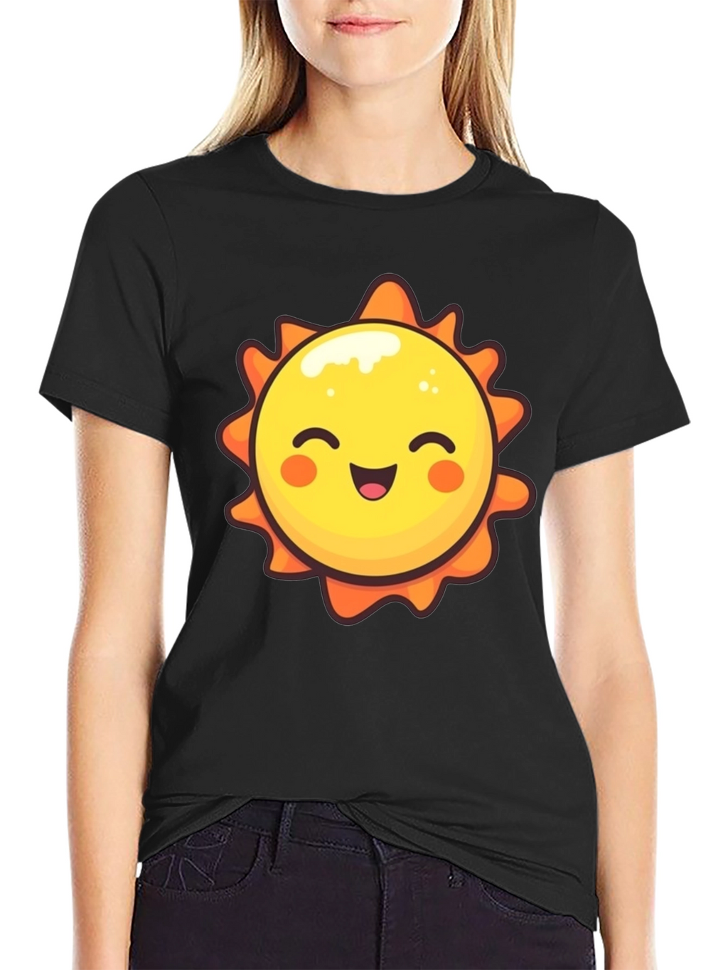 Happy Sun Graphic Tee - Black Unisex T-Shirt