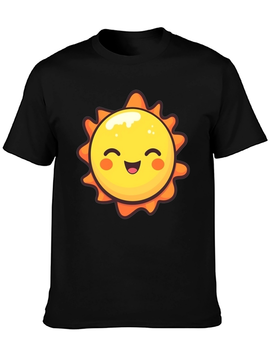 Happy Sun Graphic Tee - Black Unisex T-Shirt