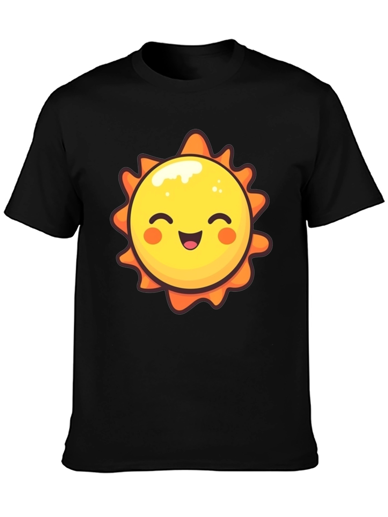 Happy Sun Graphic Tee - Black Unisex T-Shirt