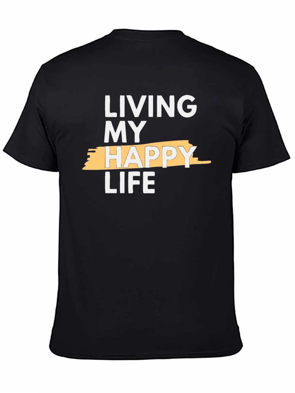Living My Happy Life Graphic Tee - Black