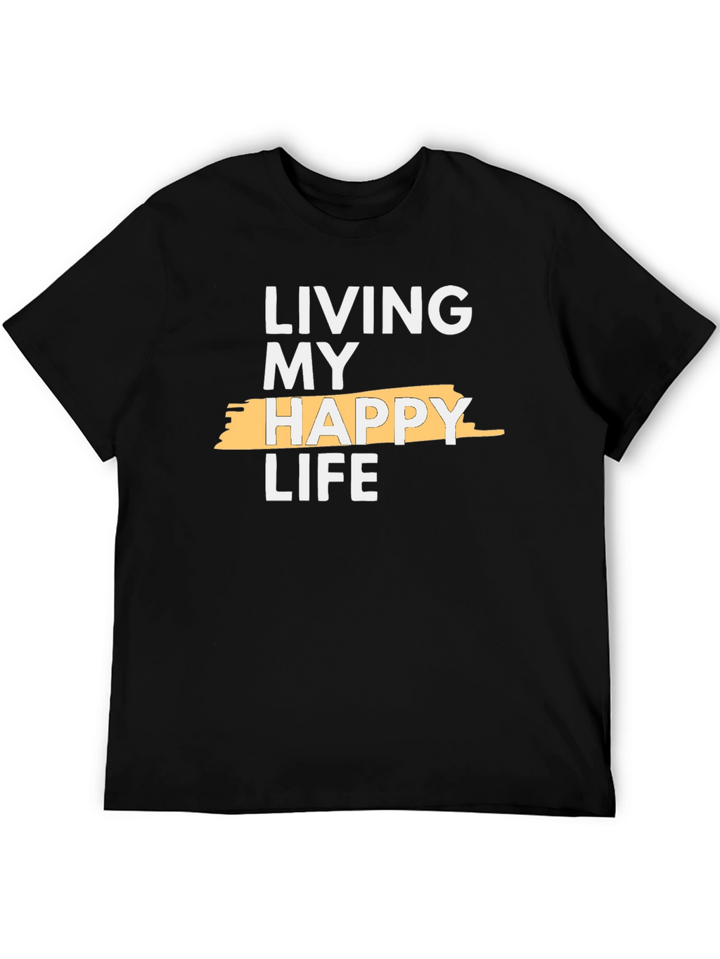 Living My Happy Life Graphic Tee - Black