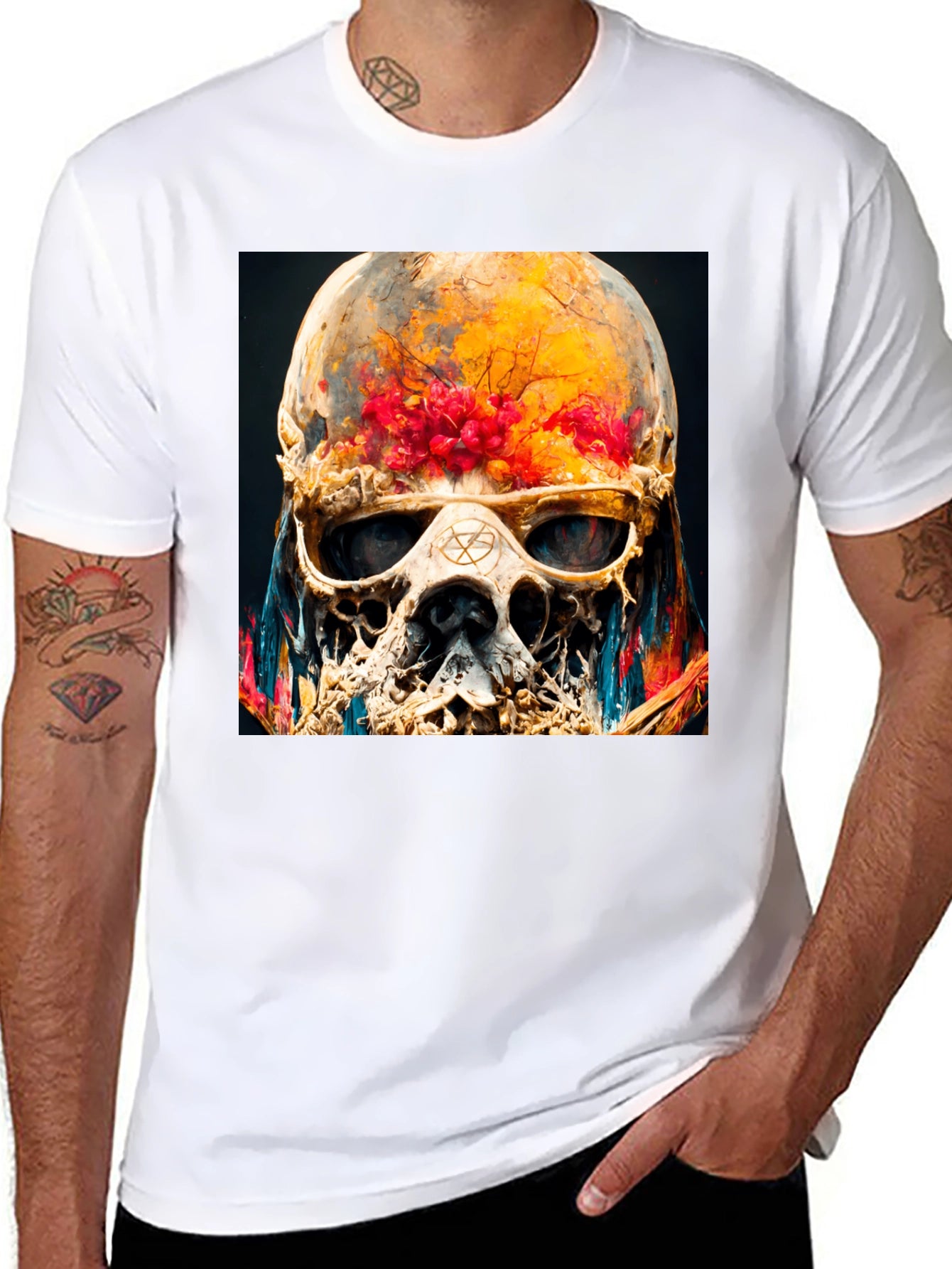 Skull Graphic Tee - Artistic Death Head Shirt
