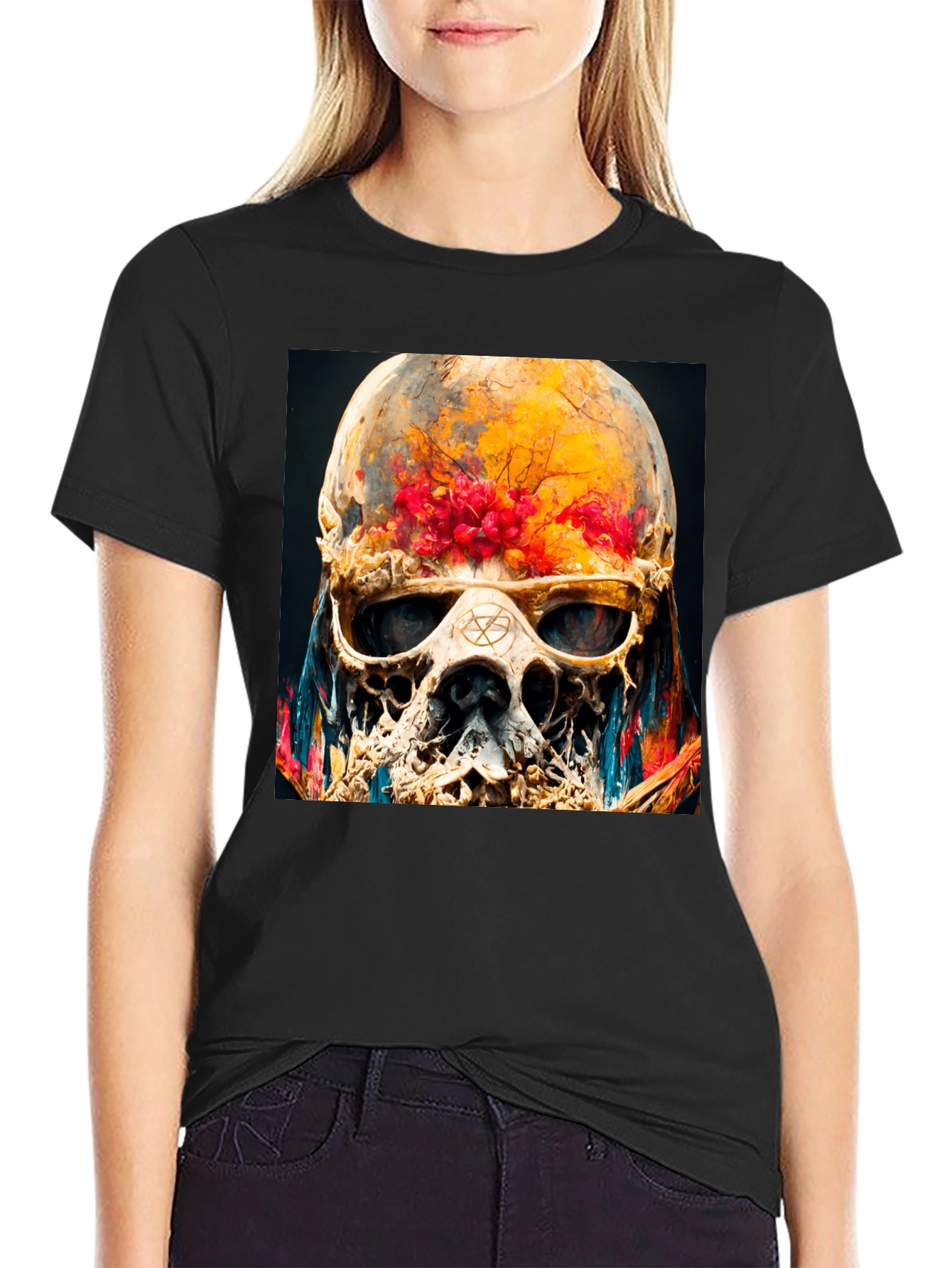 Skull Graphic Tee - Artistic Death Head Shirt
