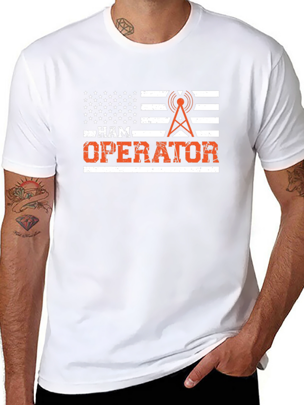 Ham Operator American Flag T-Shirt