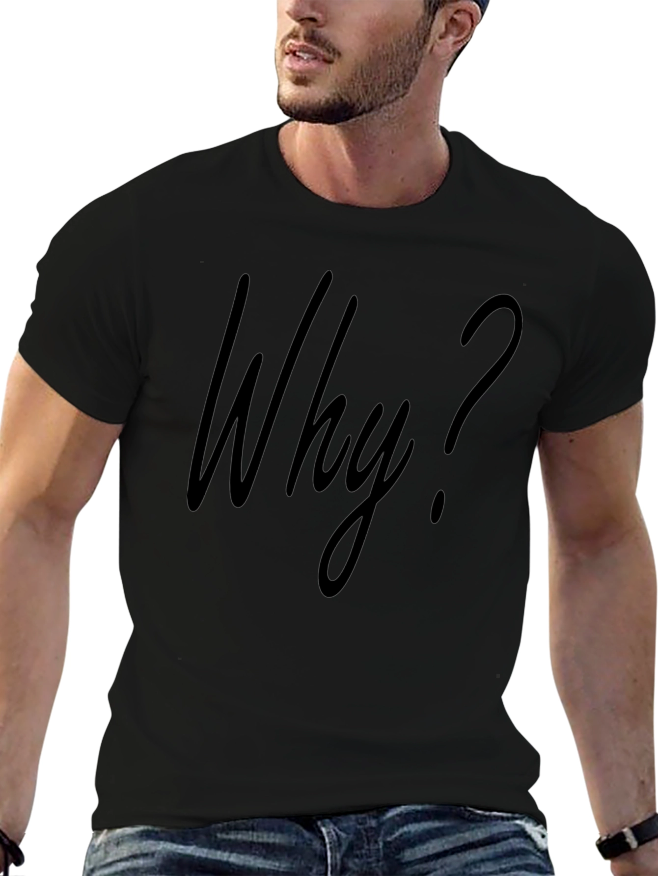 Why? Graphic T-Shirt - Mens Crew Neck Tee