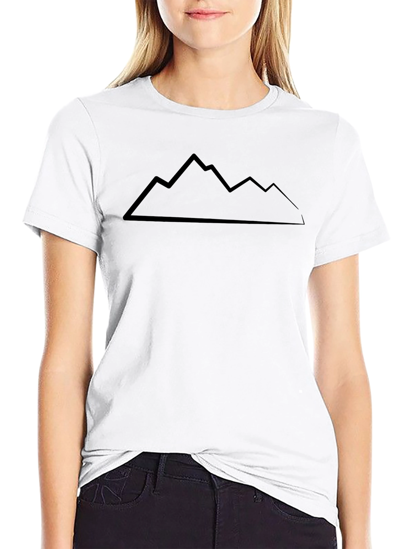 Mountain Peaks Graphic Tee - Black Cotton T-Shirt