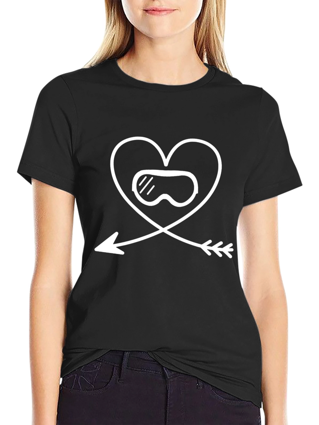 Heart Goggles Arrow T-Shirt - Valentines Day Apparel