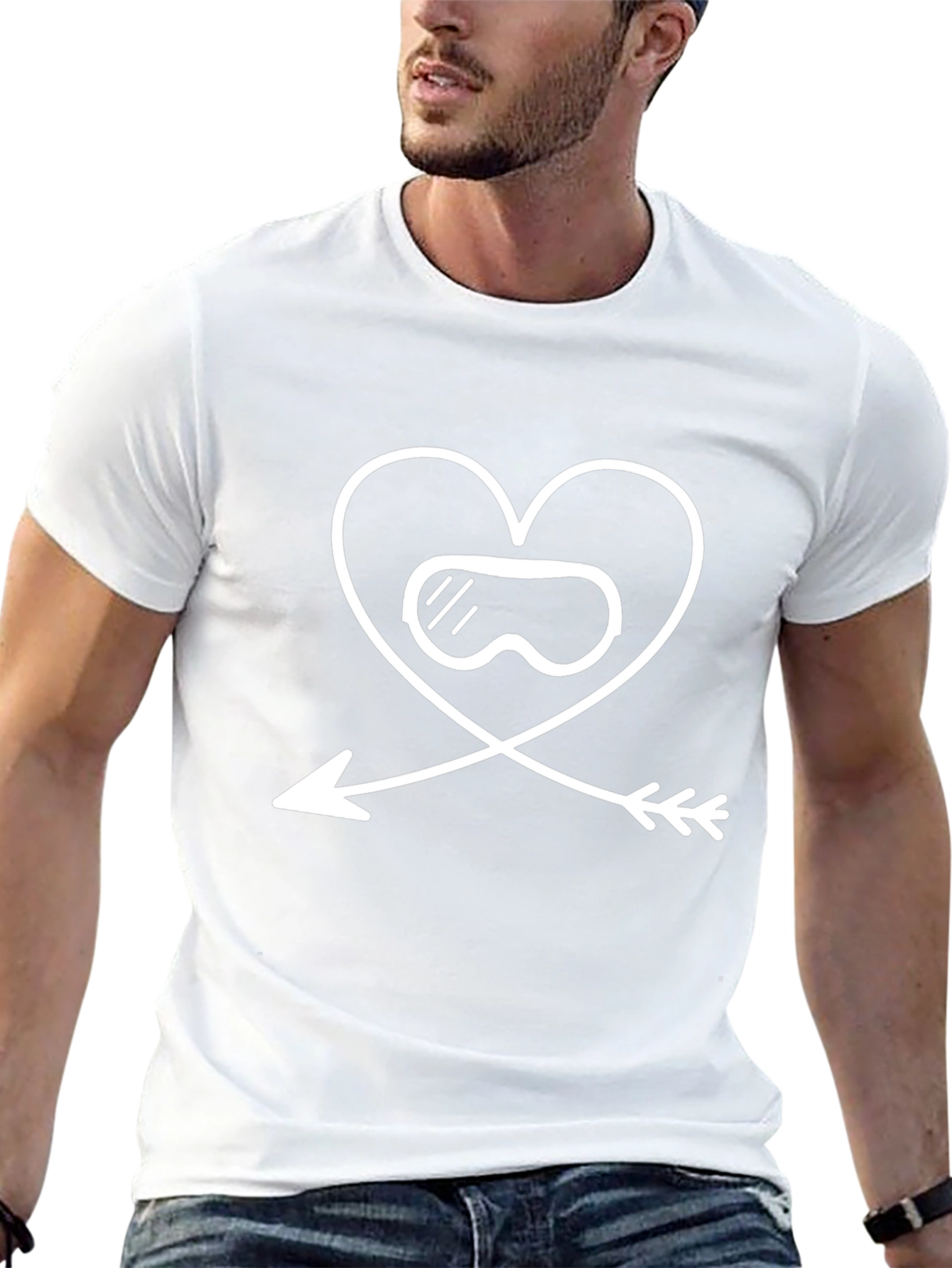 Heart Goggles Arrow T-Shirt - Valentines Day Apparel