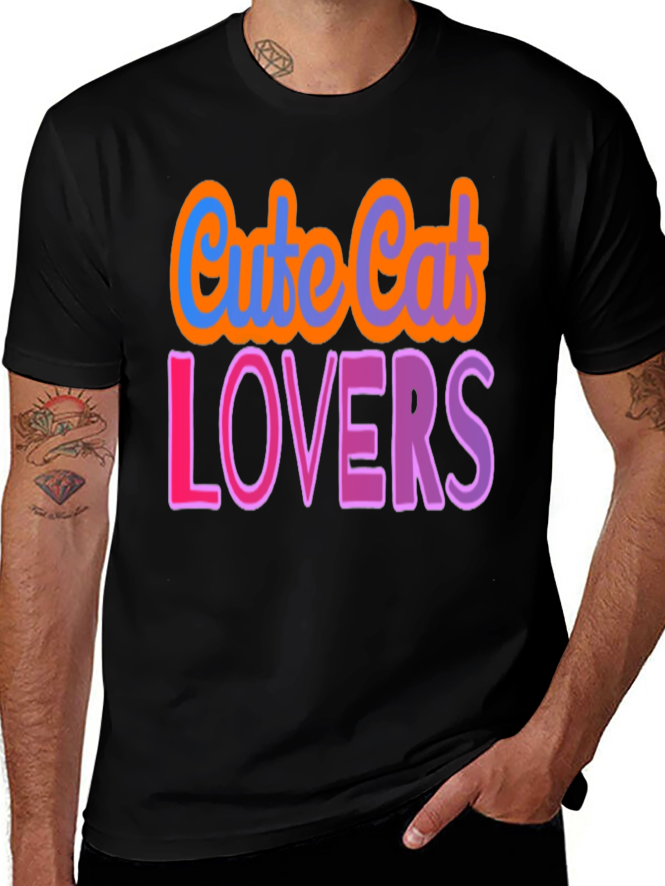 Cute Cat Lovers Graphic T-Shirt