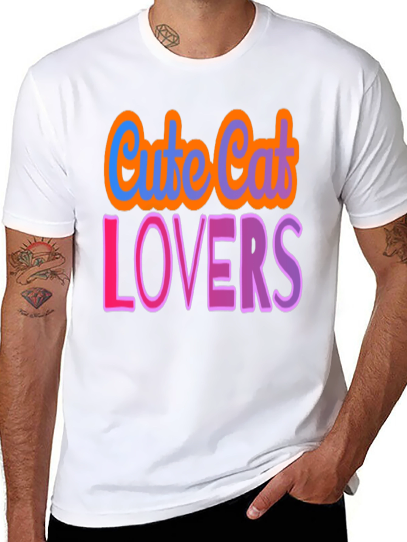 Cute Cat Lovers Graphic T-Shirt