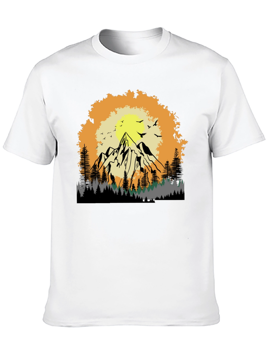 Mountain Sunset Graphic Tee - Adventure Awaits