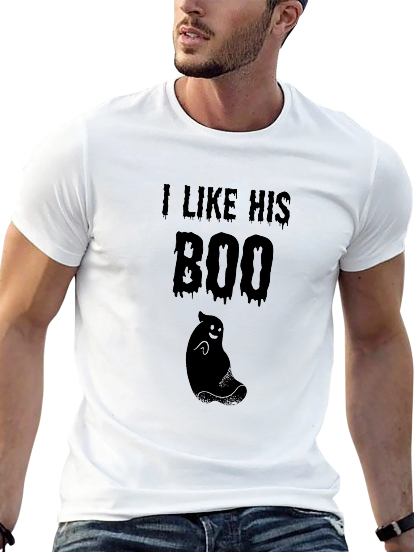 I Like His Boo Black Graphic Tee