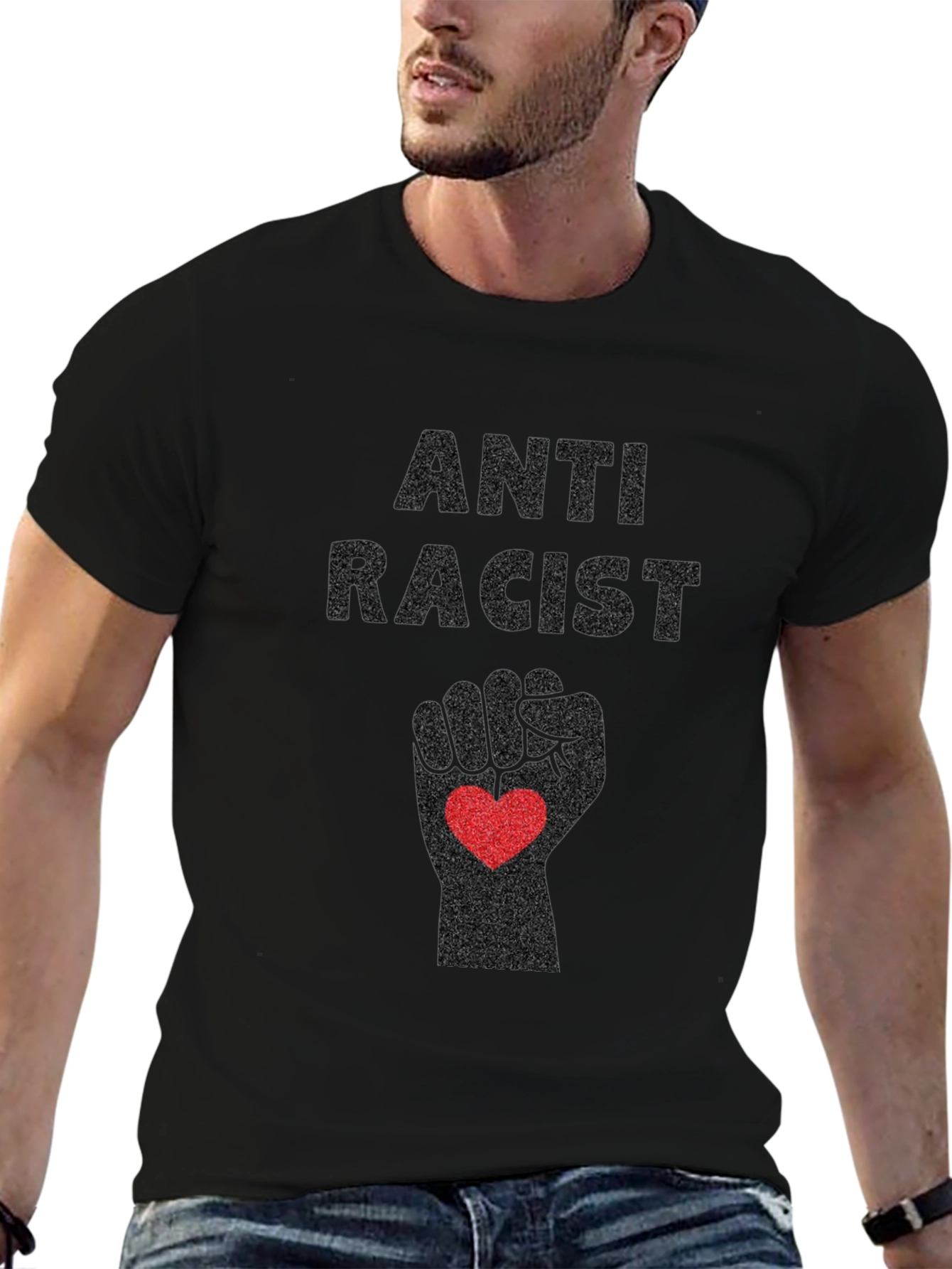 Anti-Racist Fist Heart Graphic Tee