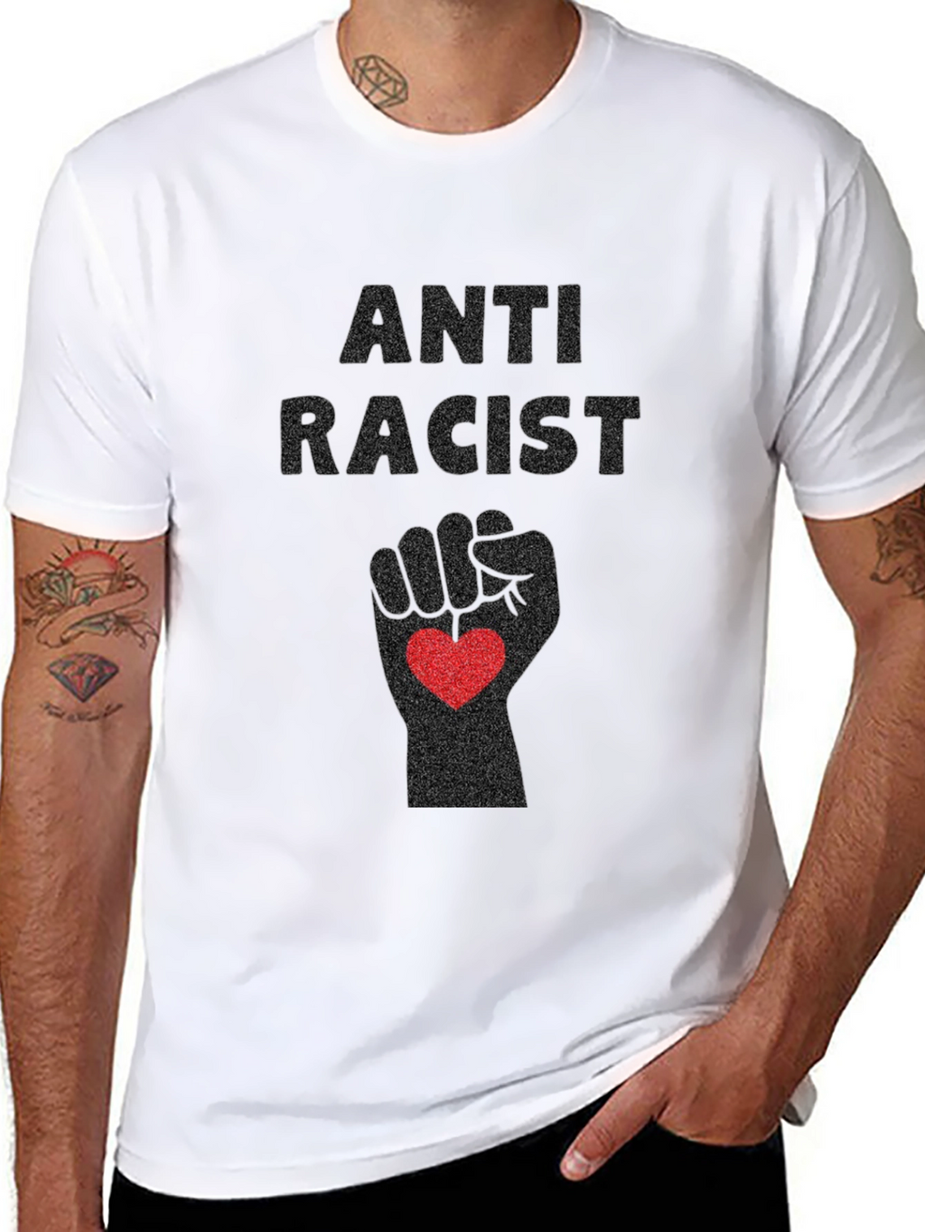 Anti-Racist Fist Heart Graphic Tee