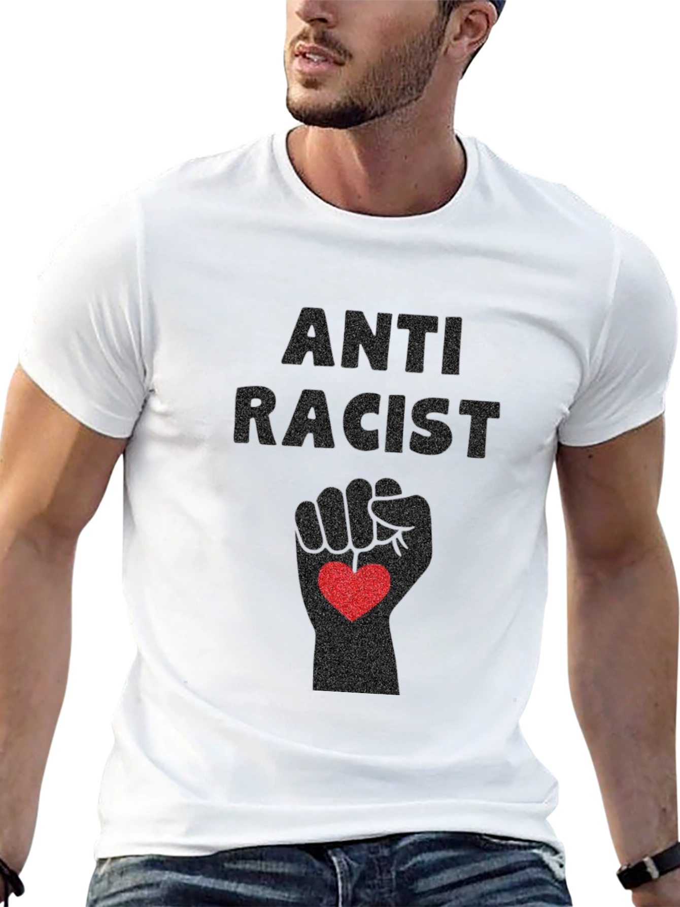 Anti-Racist Fist Heart Graphic Tee
