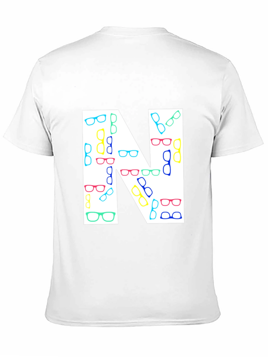 Letter N Glasses Pattern T-Shirt