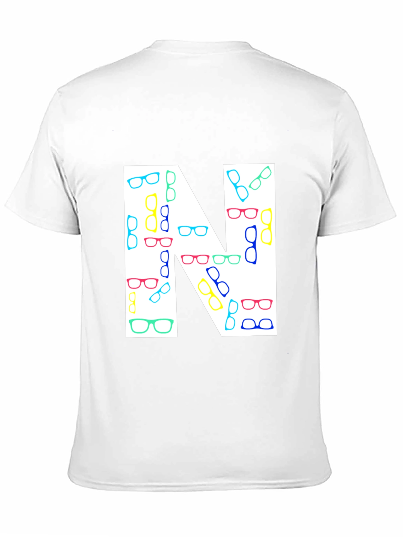 Letter N Glasses Pattern T-Shirt