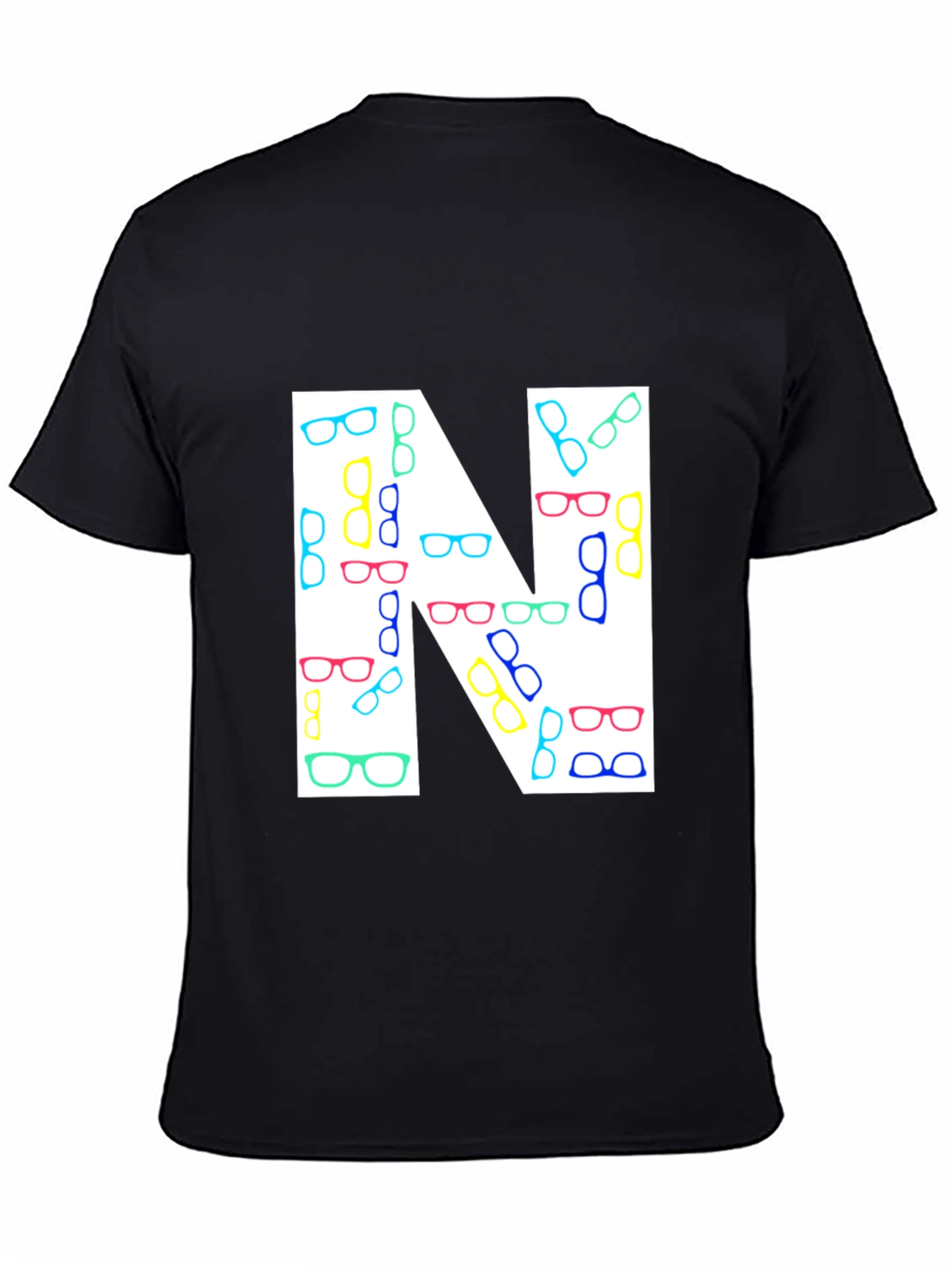 Letter N Glasses Pattern T-Shirt